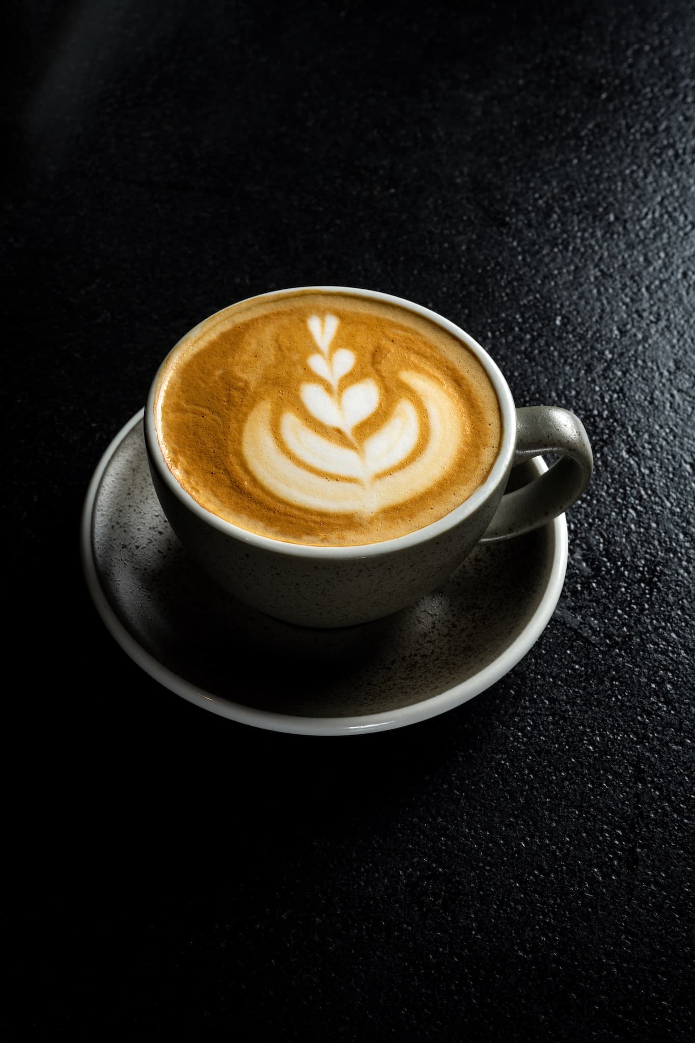 Latte in a stoneware bowl