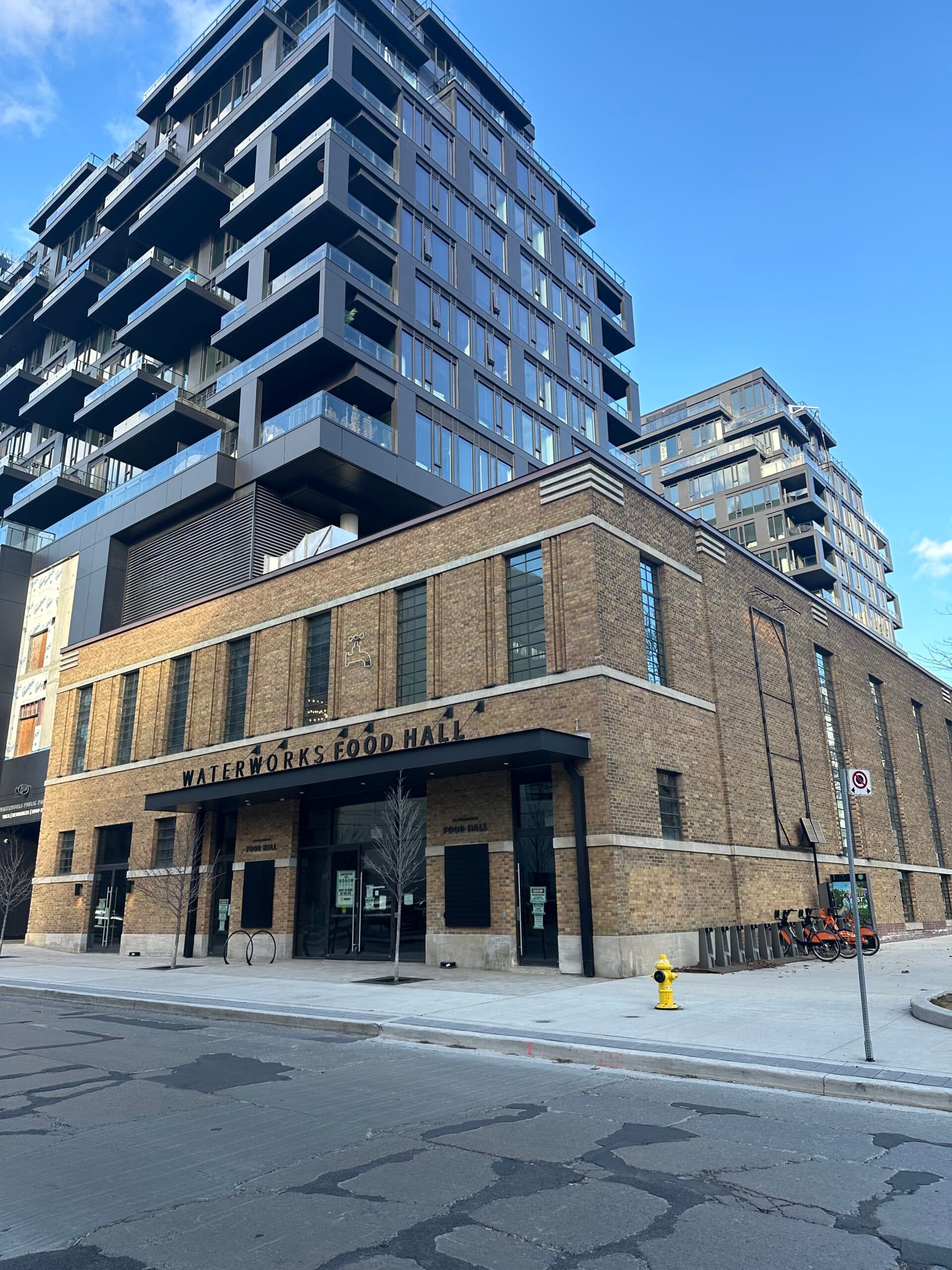 Waterworks Food Hall and Waterworks Residences exterior