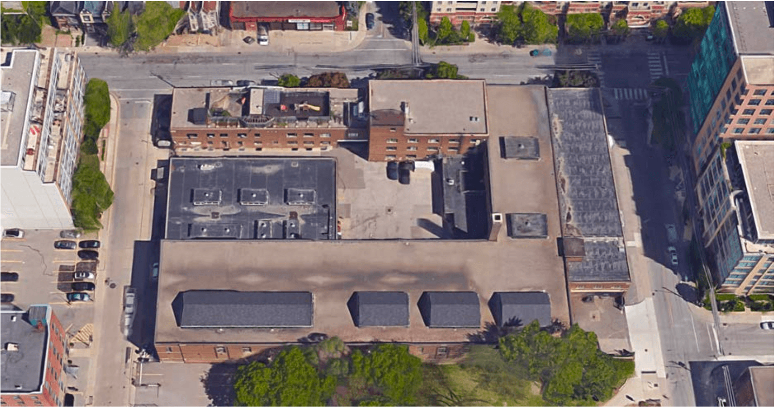 Birds-eye view of the Waterworks building